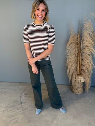 The Mitchell Striped Top (Cream)