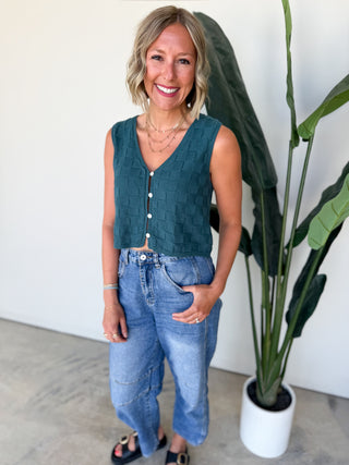 The Loren Knit Top (Teal)