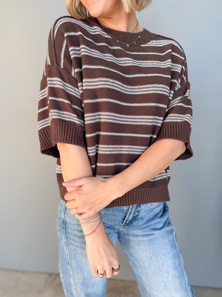 The Terry Striped Sweater (Brown)