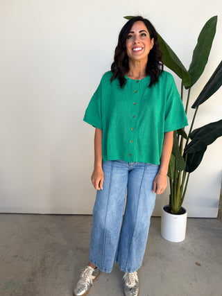 The Marge Button Knit Top