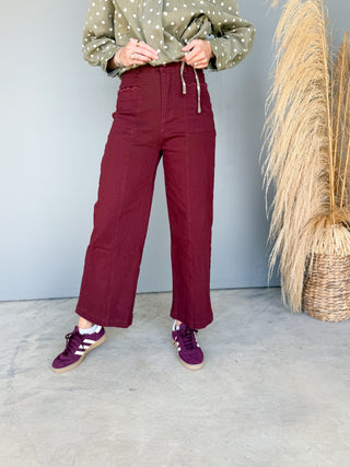 The Tulsa Scalloped Denim (Wine)