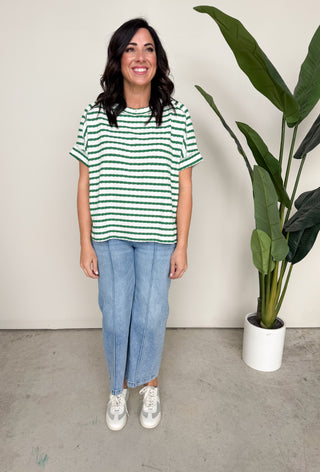 The Jodee Striped Top (Green)