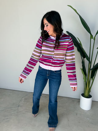 The Kalina Button Sweater (Plum)