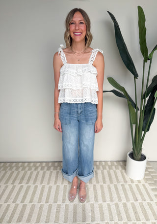 The Boone Eyelet Top