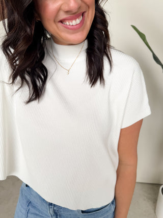 The Ashlyn Ribbed Top (Ivory)