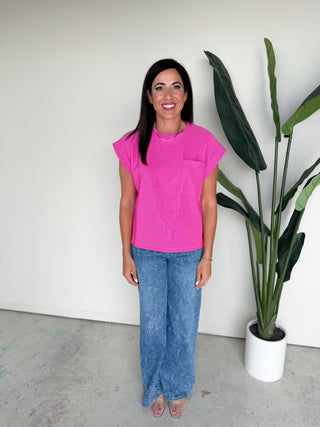 The Onyx Ribbed Top (Pink)