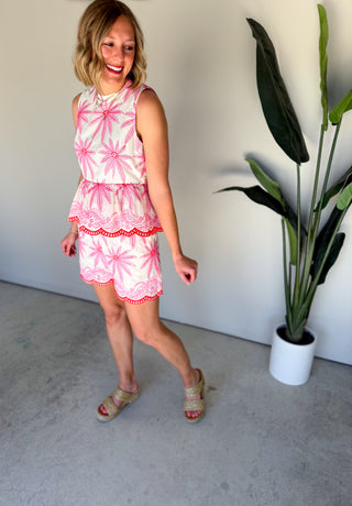 The Gardenia Embroidered Top (Pink)