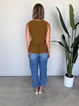 The Mare Knit Peplum (Toffee)
