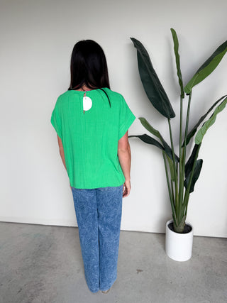 The Gabels Linen Top (Kelly)