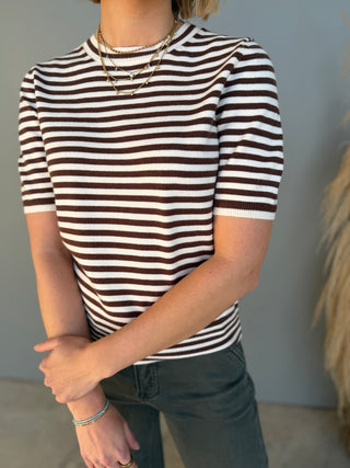 The Mitchell Striped Top (Cream)