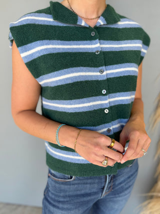 The Chloe Button Sweater (Forest)