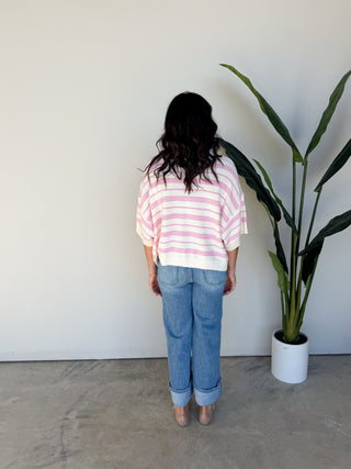 The Terry Striped Sweater (Pink)