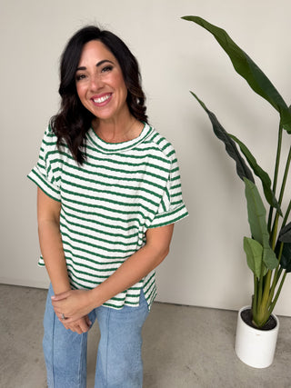 The Jodee Striped Top (Green)