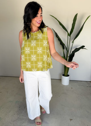 The Lucia Embroidered Top (Lime)
