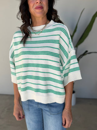 The Terry Striped Sweater (Green)