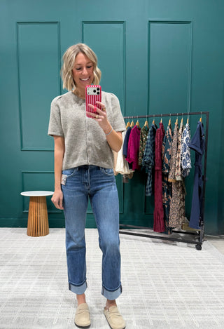 The Bonnie Straight Cuffed Hem Denim