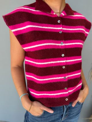 The Chloe Button Sweater (Pink)