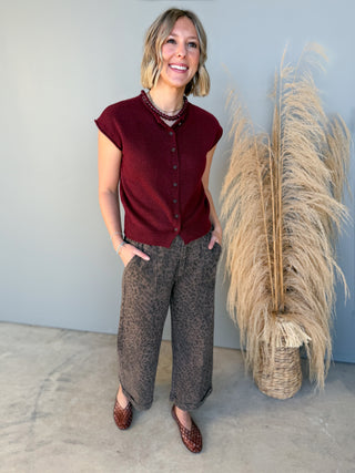 The Sybil Knit Top (Wine)