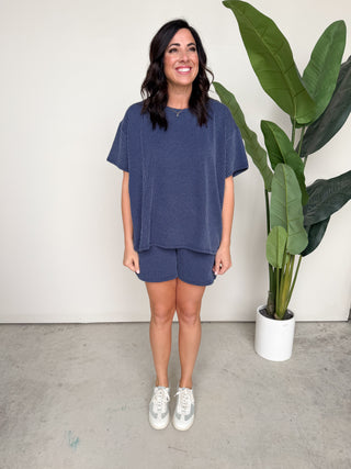 The Sutton Ribbed Set (Navy)