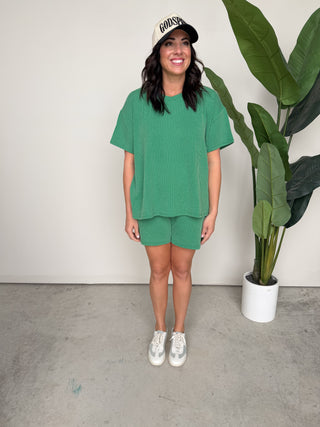 The Sutton Ribbed Set (Kelly)