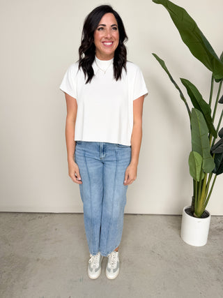 The Ashlyn Ribbed Top (Ivory)