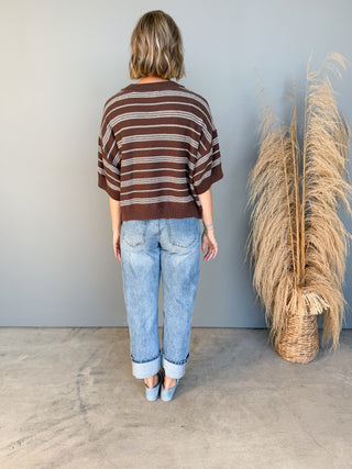The Terry Striped Sweater (Brown)