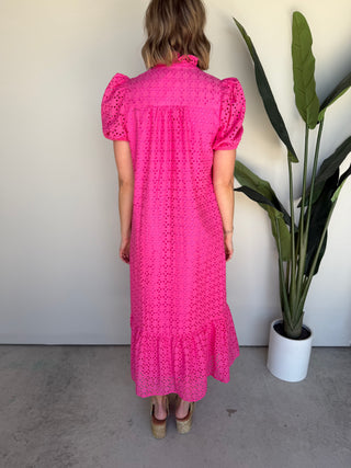 The Tariq Eyelet Dress (Pink)