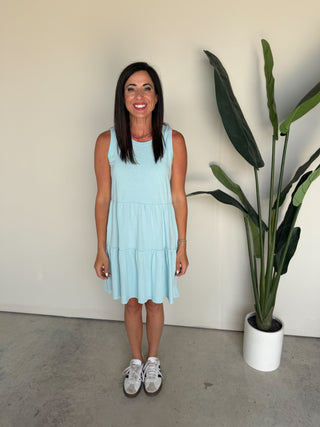The Bayview Tiered Dress (Sky)