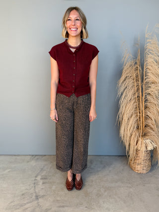 The Sybil Knit Top (Wine)