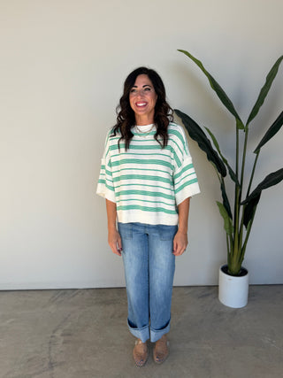 The Terry Striped Sweater (Green)