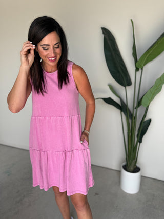 The Bayview Tiered Dress (Pink)