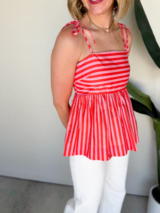 The Merida Striped Top (Pink)