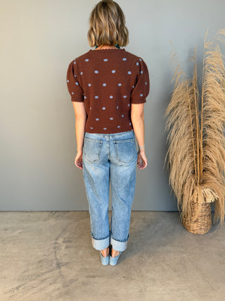 The Kim Polkadot Sweater (Brown)