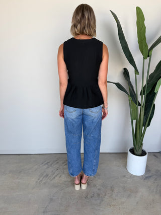 The Mare Knit Peplum (Black)
