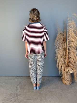 The Eleanor Striped Top (Wine)