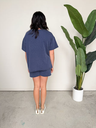 The Sutton Ribbed Set (Navy)