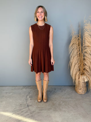 The Ellis Sweater Dress (Brown)