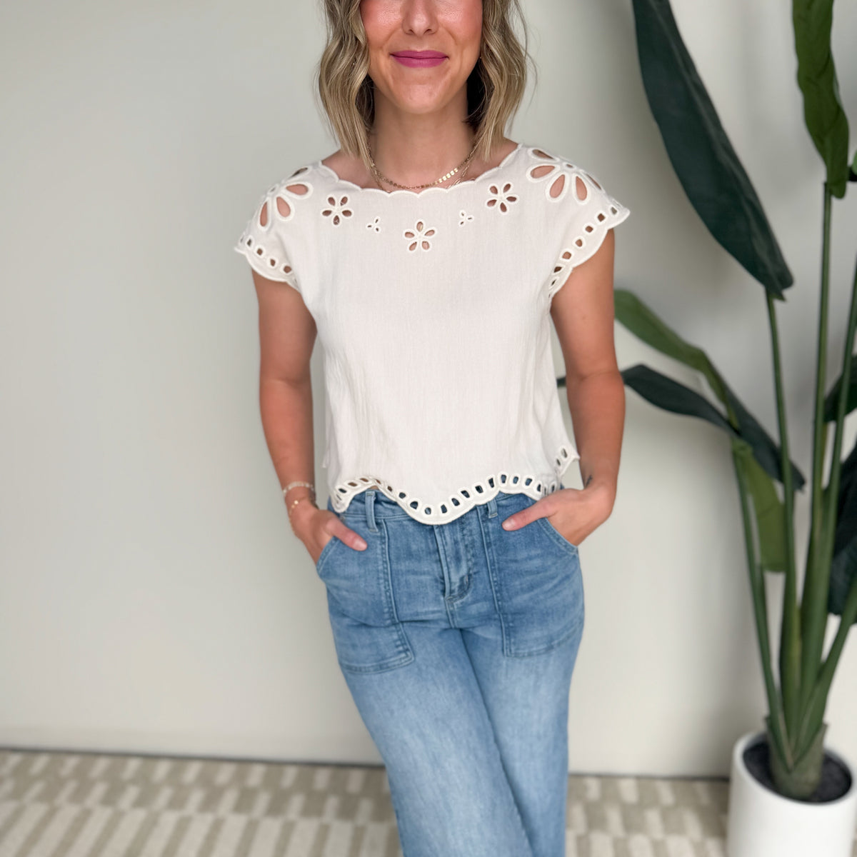 The Locklan Eyelet Top – The Well Clothing Boutique