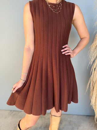 The Ellis Sweater Dress (Brown)