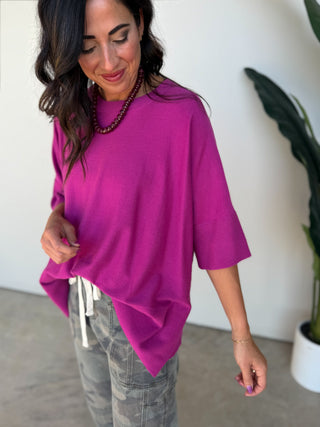 The Opaline Knit Tunic (Magenta)