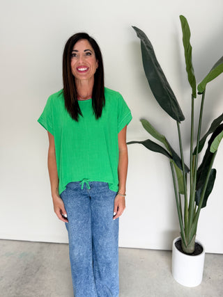 The Gabels Linen Top (Kelly)