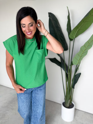 The Onyx Ribbed Top (Kelly)
