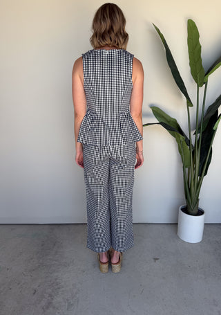 The Destin Gingham Top (Navy)