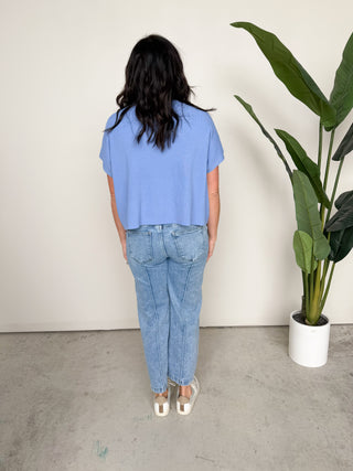 The Ashlyn Ribbed Top (Sky)