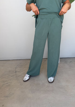 The Hudson Ribbed Pants (Sage)