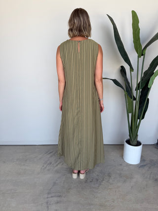 The Teller Striped Maxi (Olive)