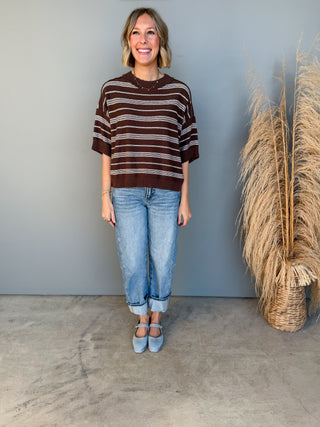 The Terry Striped Sweater (Brown)