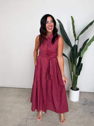 The Vera Tie Dress (Plum)