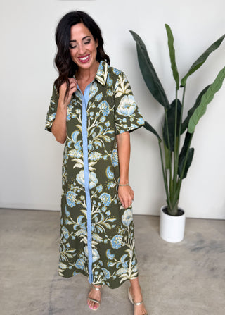 The Ingrid Button Dress (Olive)