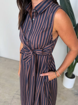 The Vera Tie Dress (Brown)